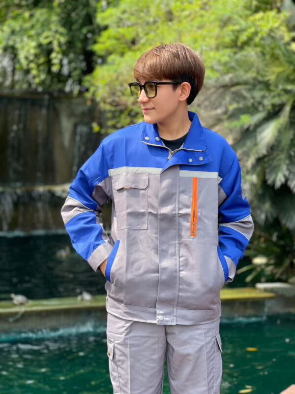 เสื้อช็อปสีทูโทนผ้าร่มแขนยาว - Image 16