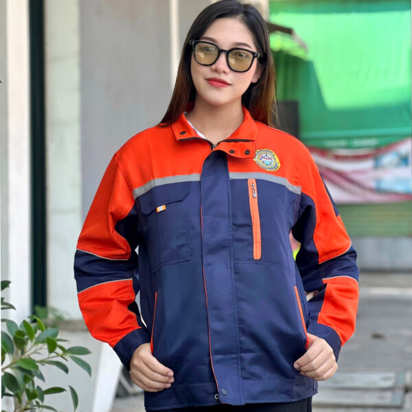 เสื้อช็อปสีทูโทนผ้าร่มแขนยาว - Image 5